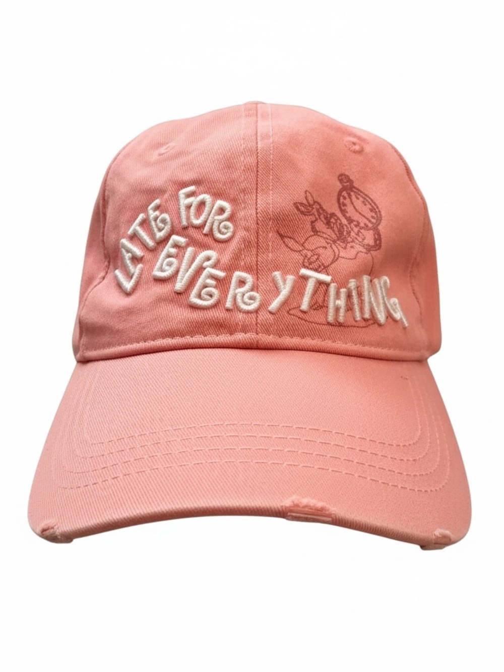 (One Size) Disney Parks Alice In Wonderland "Late For Everything" Baseball Cap